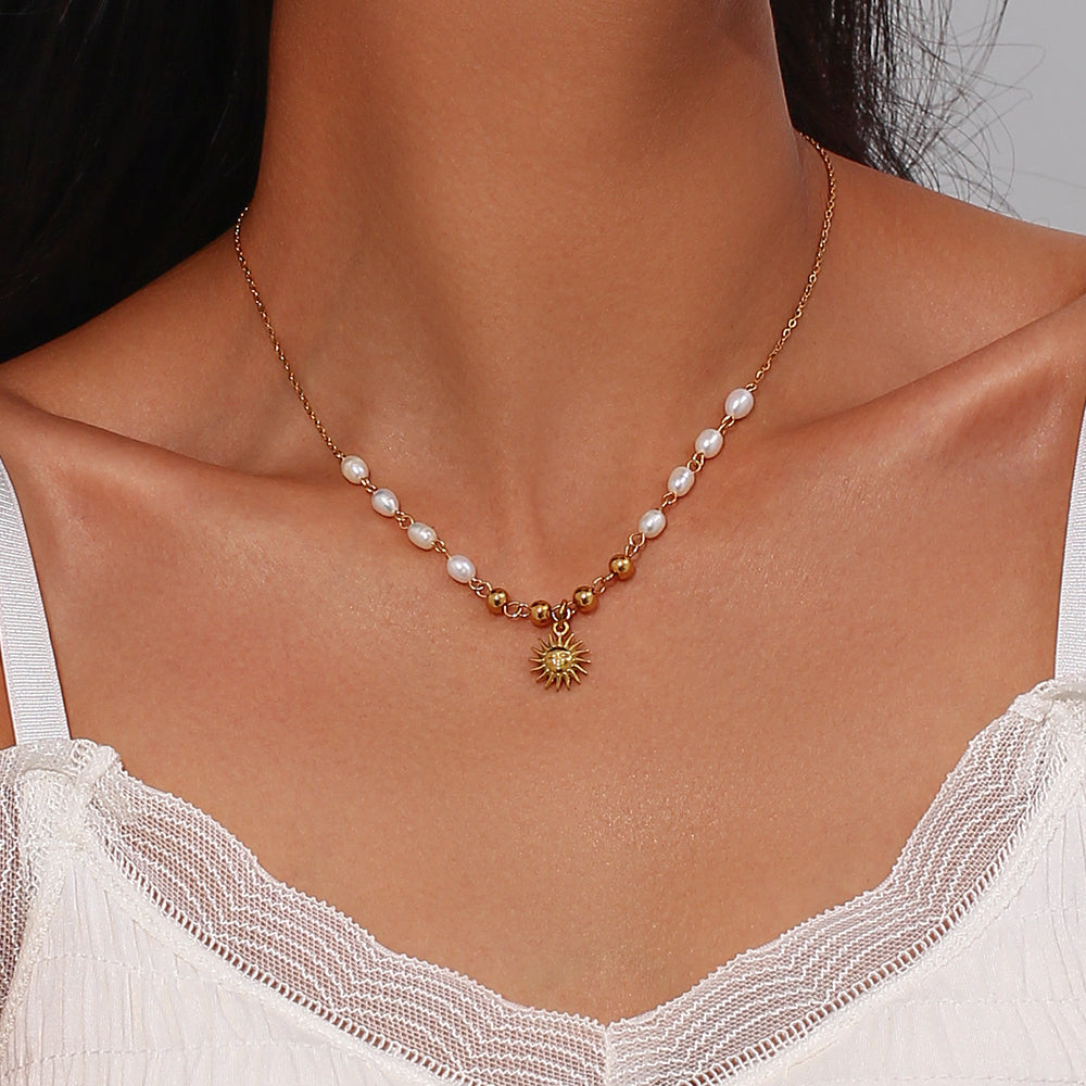 The Inner Light Necklace – Minimal Gold Sun Pendant