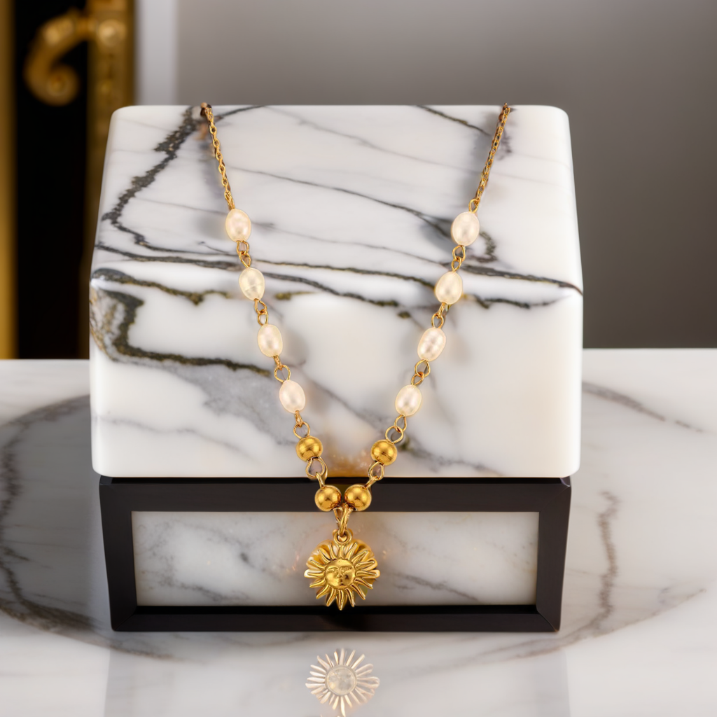 The Inner Light Necklace – Minimal Gold Sun Pendant